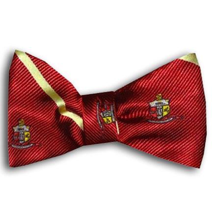 Kappa Alpha Psi Striped Coat of Arms Bow Tie (Krimson)