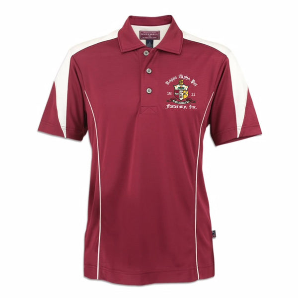 Kappa Alpha Psi Coat of Arms DriFit Polo Shirt (Krimson/Cream)