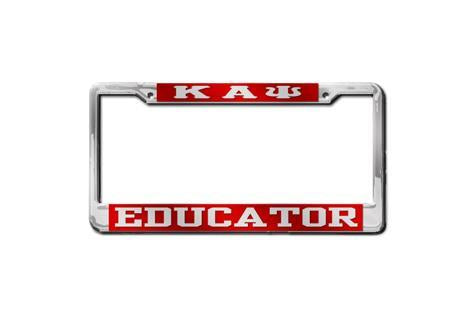 Kappa Alpha Psi Educator License Plate Frame (Red or Silver)