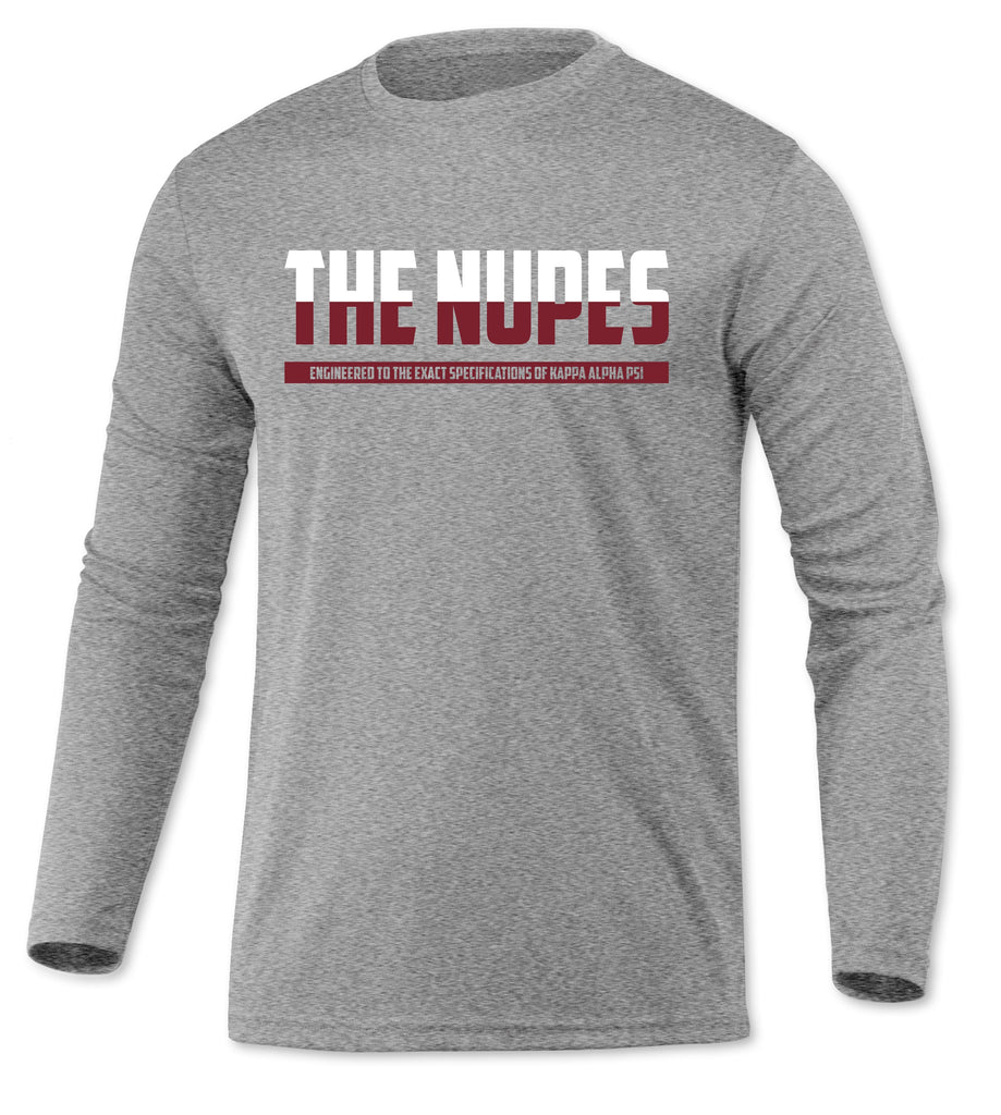 Kappa Alpha Psi The Nupes DriFit Long Sleeve Shirt  (Heather Grey)