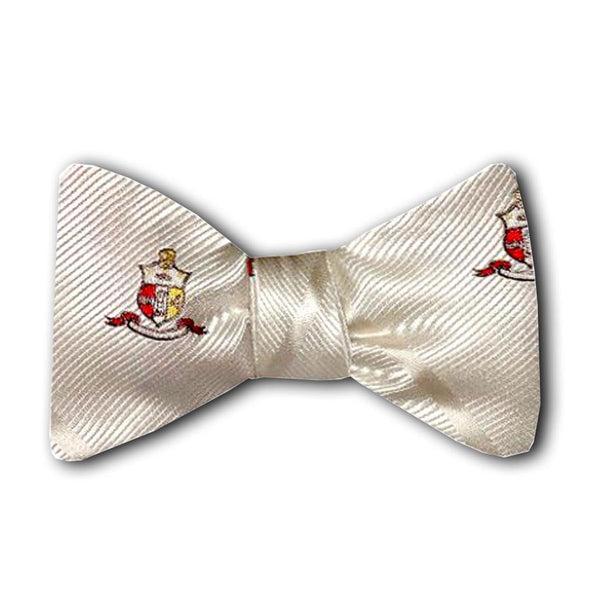 Kappa Alpha Psi Striped Coat of Arms Bow Tie (White)