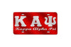 Kappa Alpha Psi Greek Letter - Script License Plate (Red or Silver)