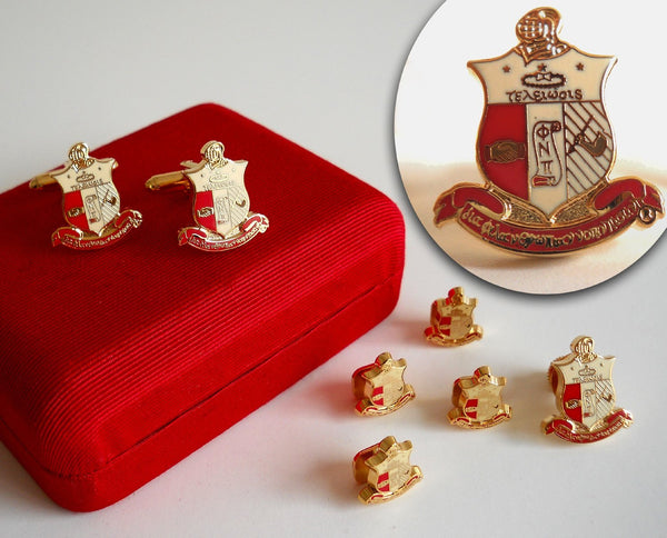 Kappa Alpha Psi Cufflinks & Tuxedo Stud Set (Color)