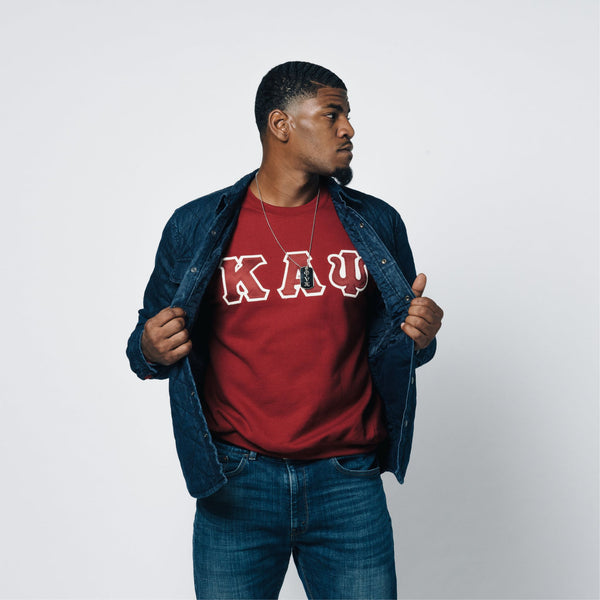 Kappa Alpha Psi 3-Letter Crewneck Sweatshirt (Krimson)