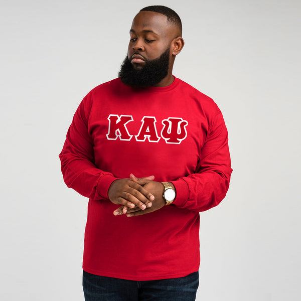 Kappa Alpha Psi Long Sleeve 3-Letter Tee (Red)