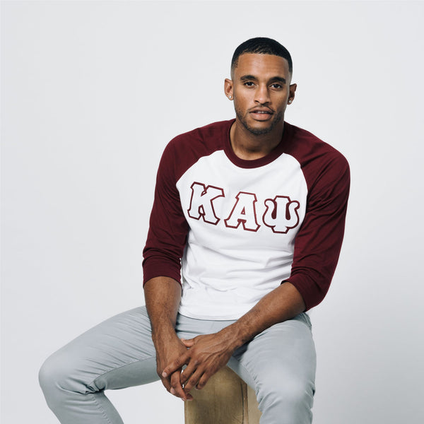 Kappa Alpha Psi 3-Letter Baseball Tee (Krimson) - FINAL SALE