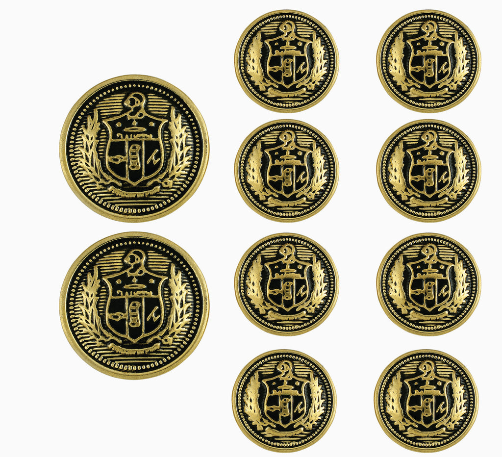 Kappa Alpha Psi Antique Gold Coat of Arms Blazer Buttons