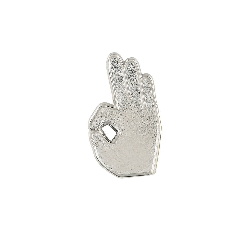 Kappa Alpha Psi YO Hand Sign Lapel Pin (Silver)