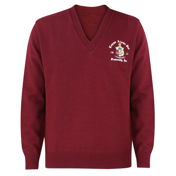 Kappa Alpha Psi Krimson Coat of Arms V-neck Sweater