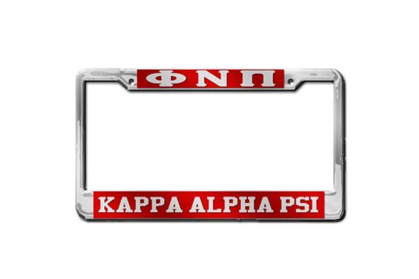 Kappa Alpha Psi Phi Nu Pi - KAPsi License Plate Frame (Red or Silver)