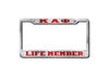 Kappa Alpha Psi Life Member License Plate Frame (Red or Silver)
